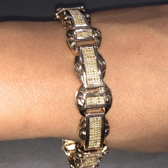 Real diamond custom made men bracelet unbeatable NOT CZ not fake best gift SALE - Picture 1 of 10